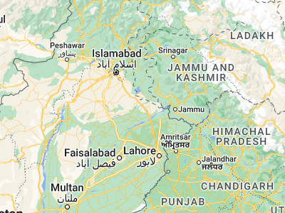 Map showing location of Khāriān (32.81493, 73.86359)