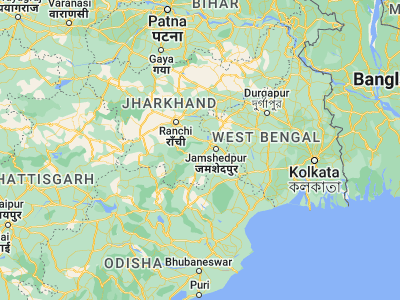 Map showing location of Kharsāwān (22.8, 85.83333)