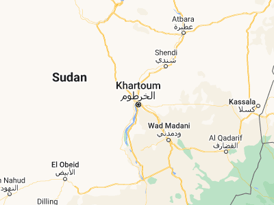 Map showing location of Khartoum (15.55177, 32.53241)