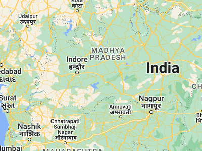 Map showing location of Khātegaon (22.6, 76.91667)