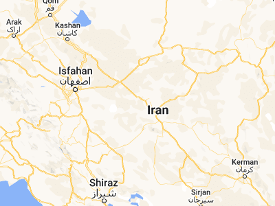 Map showing location of Khavāş Kūh (32.30611, 53.67444)