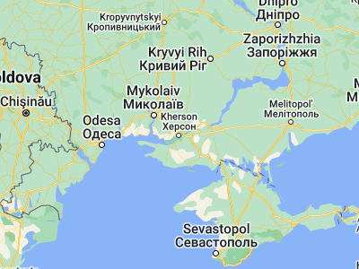 Map showing location of Kherson (46.65581, 32.6178)