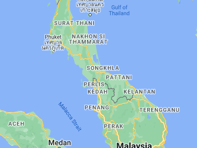 Map showing location of Khlong Hoi Khong (6.89865, 100.38885)