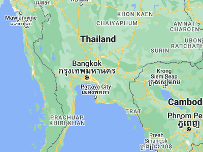 Map showing location of Khlong Khuean (13.79131, 101.16353)