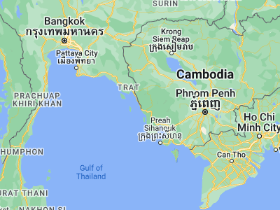 Map showing location of Khlong Yai (11.77644, 102.88567)