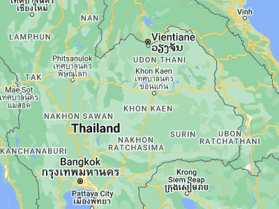 Map showing location of Khok Pho Chai (16.08375, 102.399)