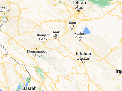 Map showing location of Khomeyn (33.64226, 50.0789)