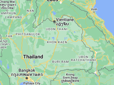 Map showing location of Khon Kaen (16.44671, 102.833)