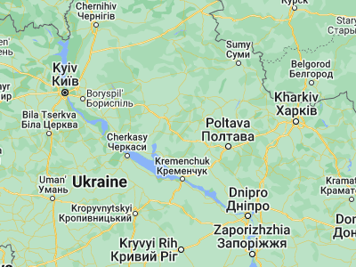 Map showing location of Khorol (49.78367, 33.27833)