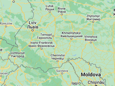 Map showing location of Khorostkiv (49.21114, 25.92165)