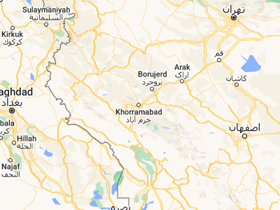 Map showing location of Khorramābād (33.48778, 48.35583)