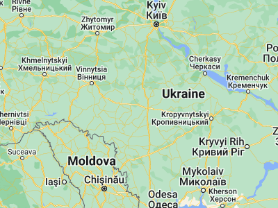 Map showing location of Khrystynivka (48.82488, 29.96806)