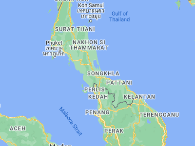 Map showing location of Khuan Niang (7.19138, 100.35355)