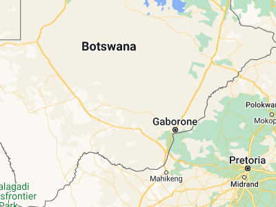 Map showing location of Khudumelapye (-23.88333, 24.75)
