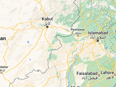 Map showing location of Khulbisāt (33.4948, 70.00605)