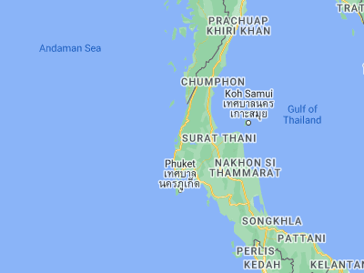 Map showing location of Khura Buri (9.19397, 98.41514)