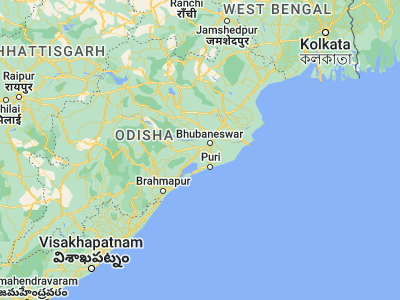 Map showing location of Khurda (20.18333, 85.61667)