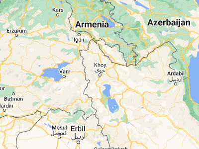 Map showing location of Khvoy (38.5503, 44.9521)
