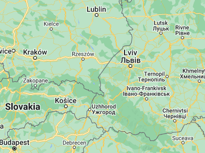 Map showing location of Khyriv (49.53332, 22.85236)