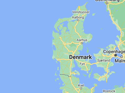 Map showing location of Kibæk (56.0317, 8.85697)