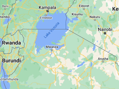 Map showing location of Kibara (-2.15, 33.45)