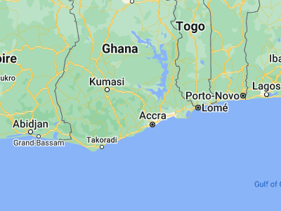 Map showing location of Kibi (6.16494, -0.55376)