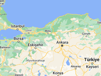 Map showing location of Kıbrıscık (40.40778, 31.85194)