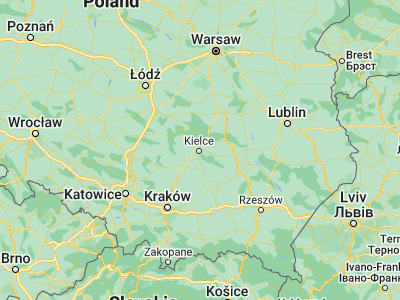 Map showing location of Kielce (50.87033, 20.62752)