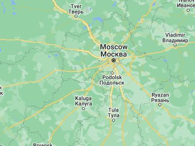 Map showing location of Киевский (55.43642, 36.89827)