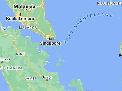 Map showing location of Kijang (0.9, 104.63333)