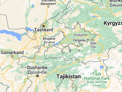 Map showing location of Kim (40.20798, 70.46882)