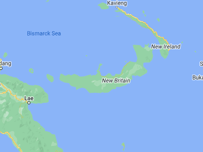 Map showing location of Kimbe (-5.55021, 150.14285)