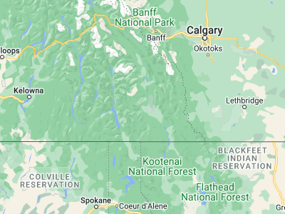 Map showing location of Kimberley (49.68325, -115.9855)