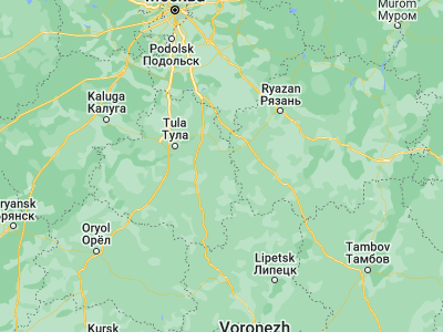 Map showing location of Kimovsk (53.97164, 38.53186)