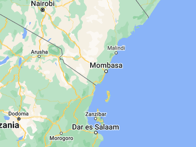 Map showing location of Kinango (-4.13723, 39.31528)