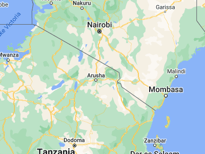 Map showing location of Kingori (-3.28333, 36.98333)