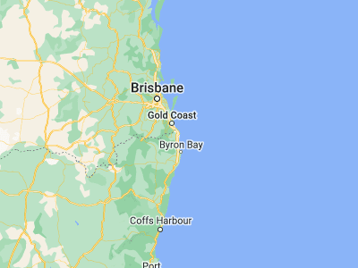 Map showing location of Kingscliff (-28.26667, 153.56667)