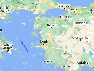 Map showing location of Kınık (39.08722, 27.38333)
