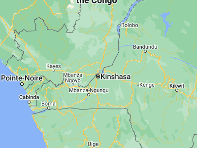 Map showing location of Kinshasa (-4.32142, 15.30807)