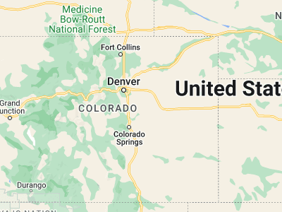 Map showing location of Kiowa (39.34721, -104.46441)