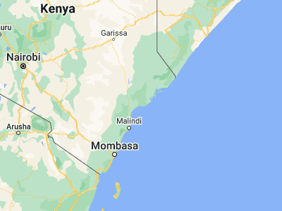 Map showing location of Kipini (-2.52565, 40.5262)