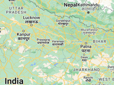 Map showing location of Kirākat (25.63698, 82.91605)
