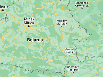 Map showing location of Kirawsk (53.2693, 29.4752)