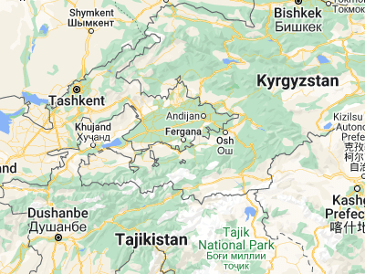 Map showing location of Kirgili (40.43583, 71.76722)