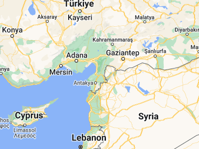 Map showing location of Kırıkhan (36.49939, 36.35755)