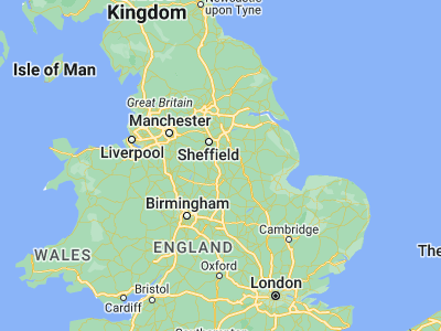 Map showing location of Kirkby in Ashfield (53.09982, -1.24379)