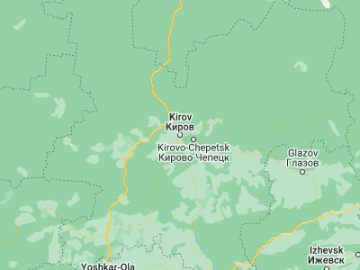 Map showing location of Kirov (58.59665, 49.66007)