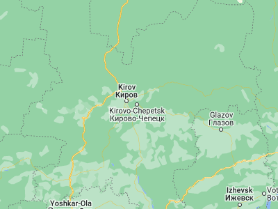 Map showing location of Kirovo-Chepetsk (58.55386, 50.03986)