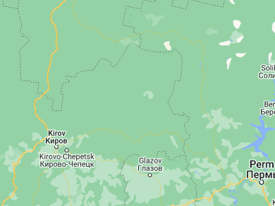 Map showing location of Kirs (59.33882, 52.24467)