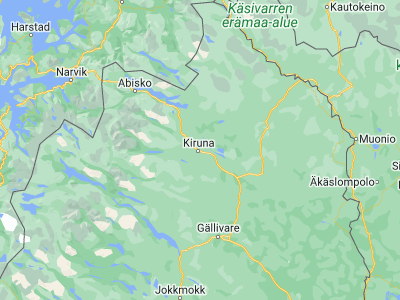 Map showing location of Kiruna (67.85572, 20.22513)